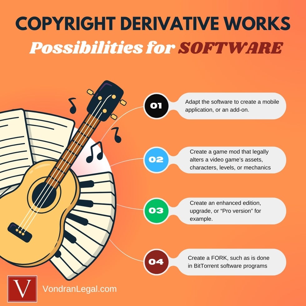 how to create derivative works from software code