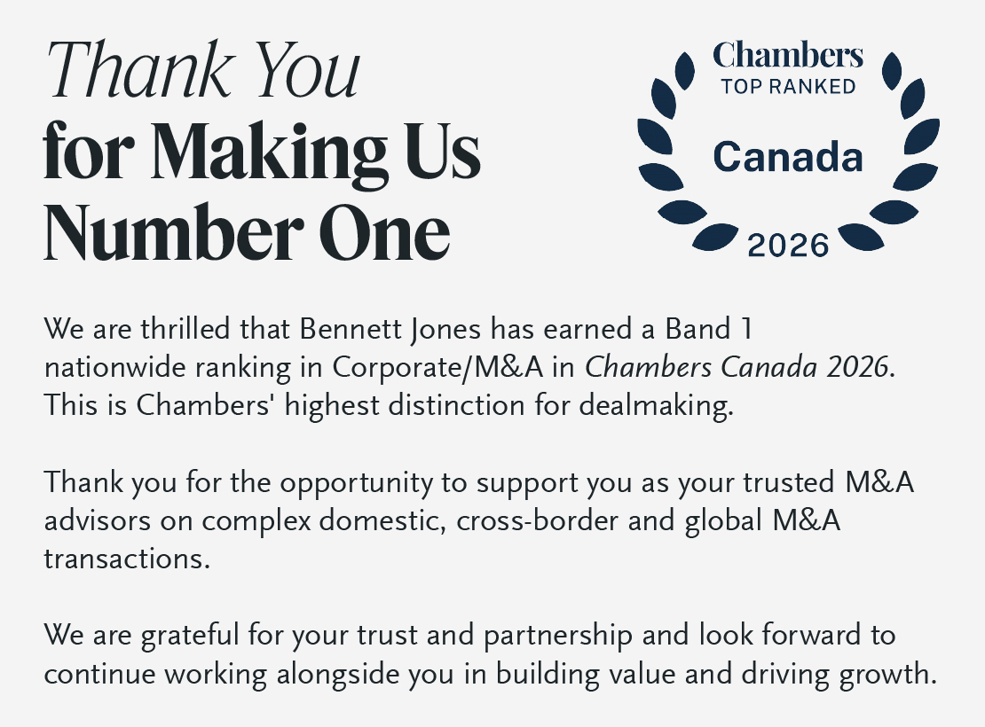 Bennett Jones Corporate/M&A Chambers Canada Band 1