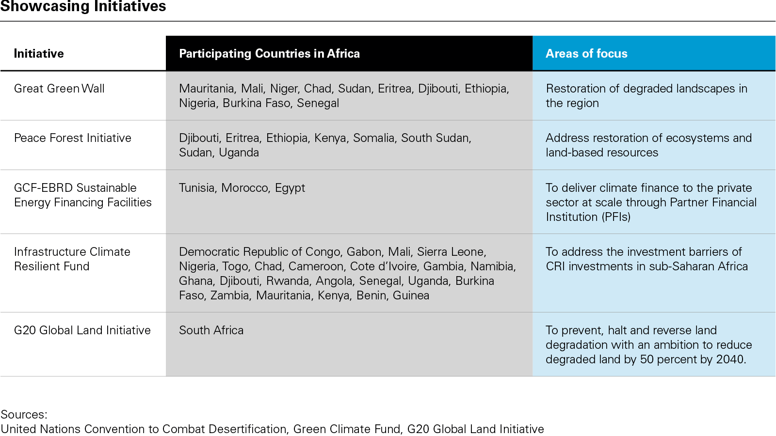 Showcasing Initiatives