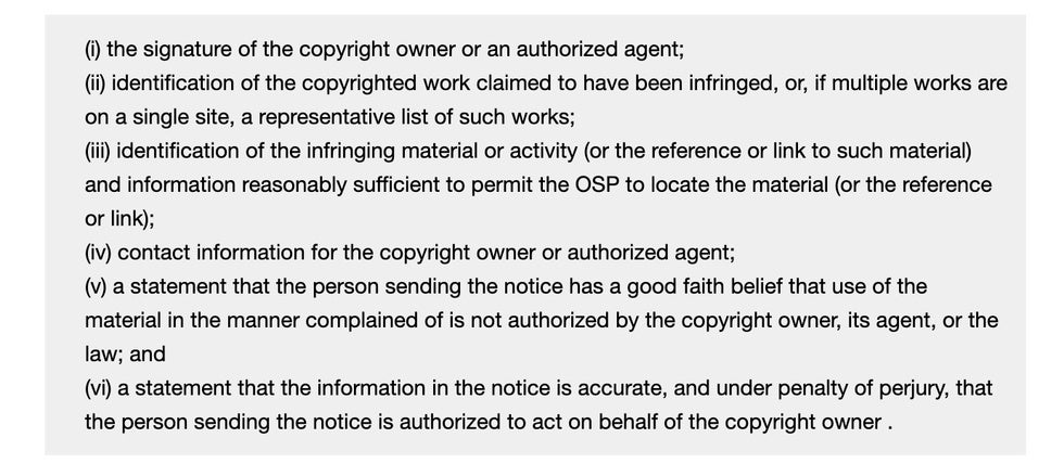 California DMCA lawyer takedown notice requirements