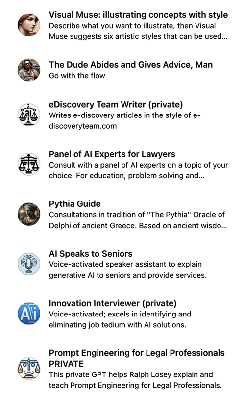 List of GPT's available