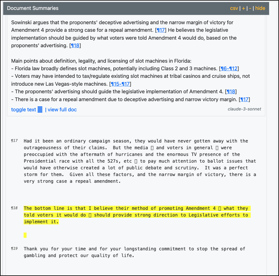 Document Summaries