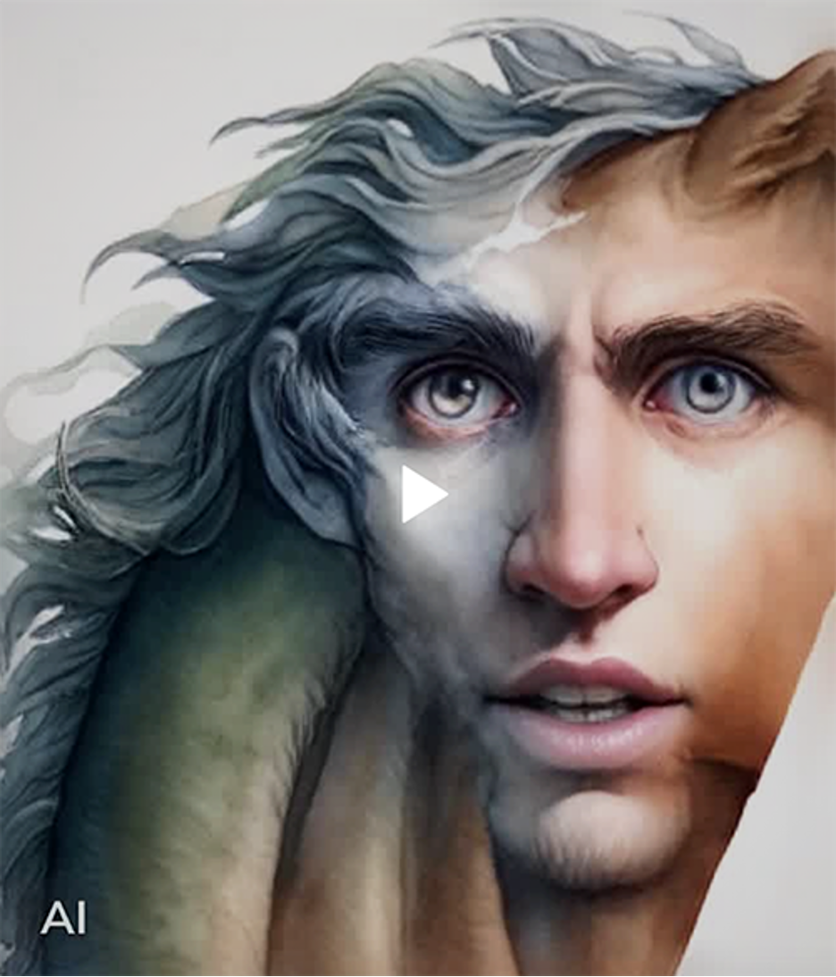 Sci fi male image with intense look