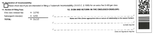 Example: request for fee payment