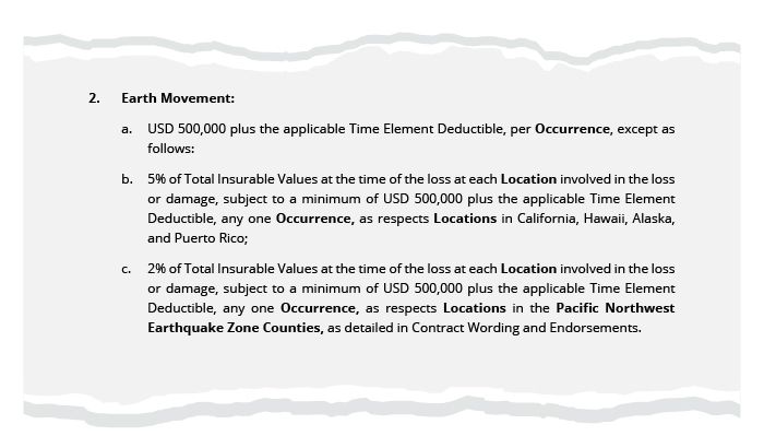 earth movement deductible