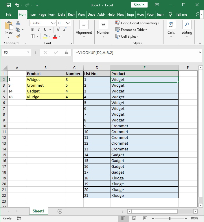 Excel Spreadsheet image