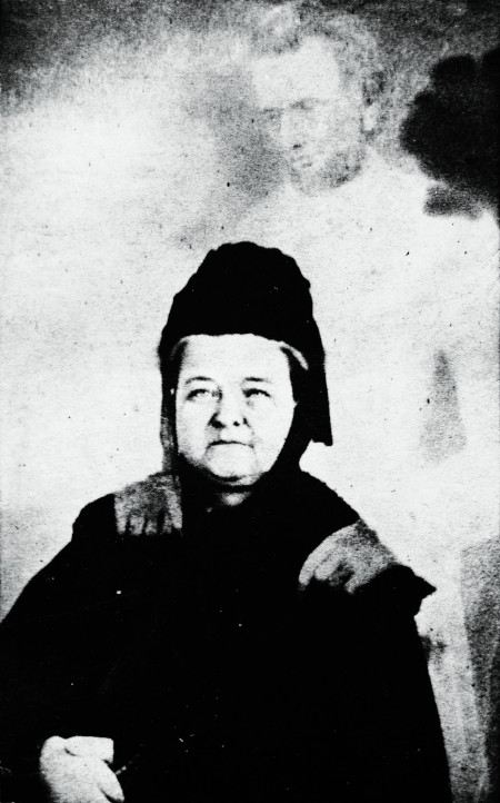 lincoln_sized Mary Todd Lincoln with the "ghost" of Lincoln