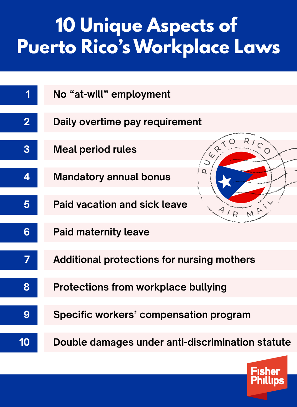10 Unique Aspects of Puerto Rico's Workplace Laws