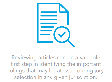 Article on the law of jury icon in blue graph in Washington D.C.