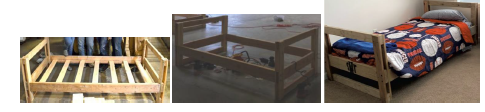 Examples of bed frames used as evidence.