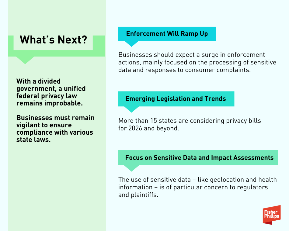 State Privacy Laws 2025 infographic What's next