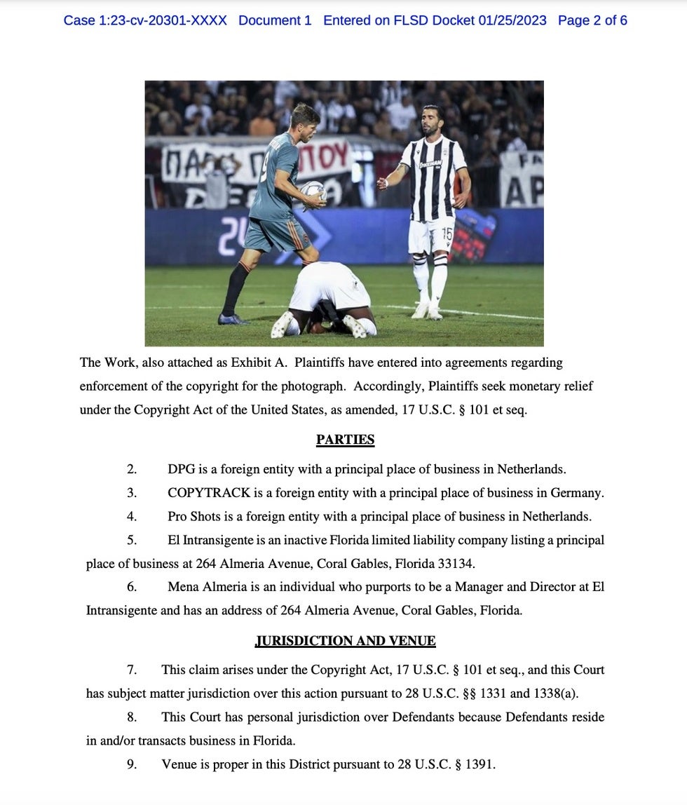 sports photo infringement